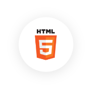 Logo HTML 5 en fondo circular blanco