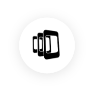 Logo PhoneGap en fondo circular blanco